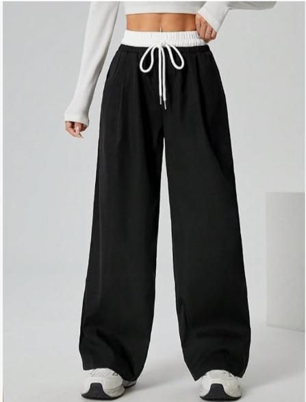 Women's Wide Leg Casual Black Pant || Hip Hop Pant